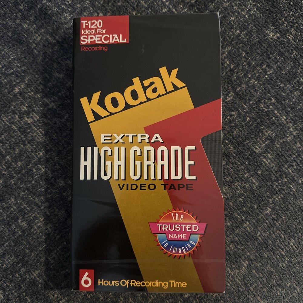 VHS Tape Cassette Kodak Extra High Grade T-120 Blank 6 Hrs ONE CASSETTE NEW